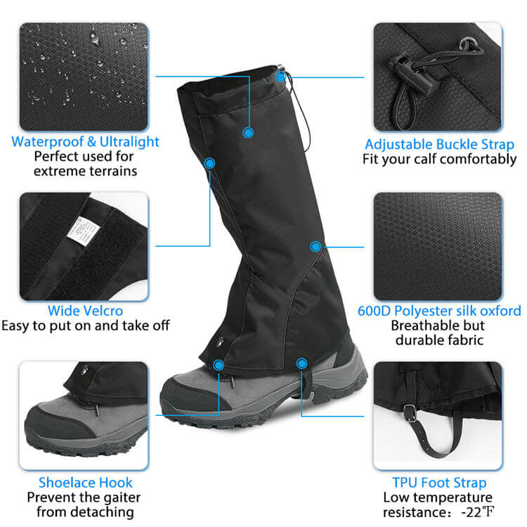 Polainas ajustables para botas de nieve