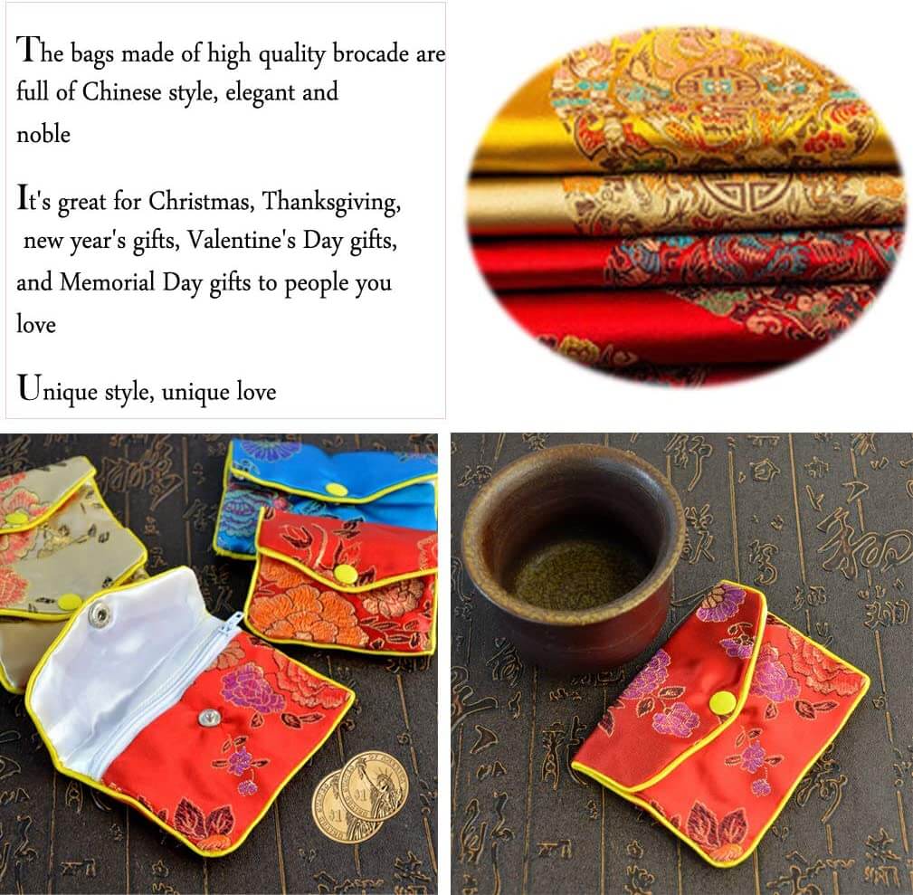 Bolsas de regalo de joyería de estilo chino de seda