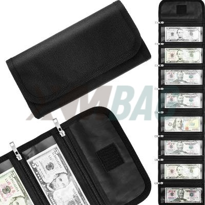 Cash Wallets with 8 Zippered Slots